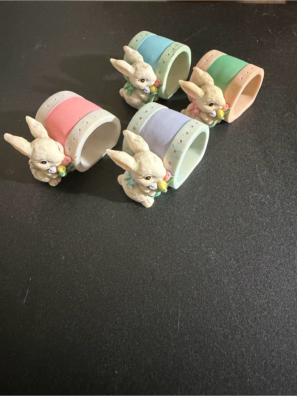 Pastel Bunny Napkin Rings – Set of 4